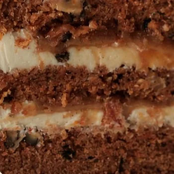 Real cake layers: Carrot Orange Caramel