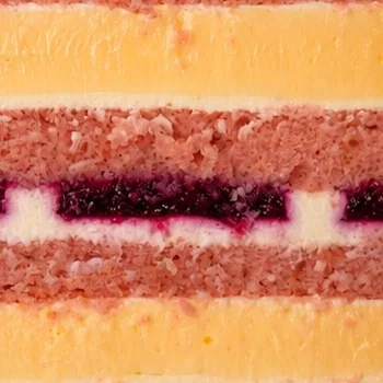 Real cake layers: Lemon Blueberry
